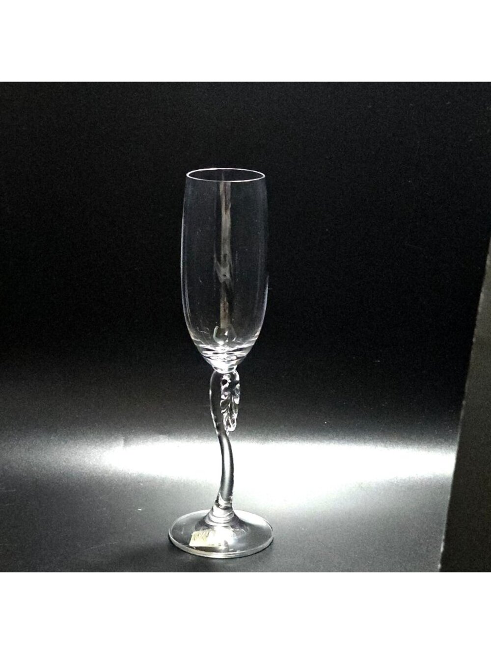 Mikasa Leaf Song Champagne Glass 9.5" art nouveau sculpted bent leaf stem